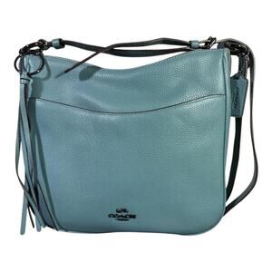 COACH Chaise Crossbody Aqua Polished Pebbled Leather #35543